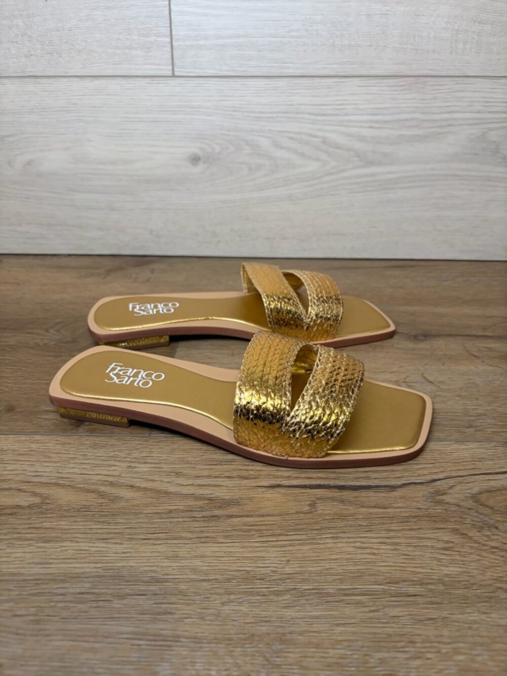 Franco Sarto Emilana 2 Gold Sandals Size 7.5M
